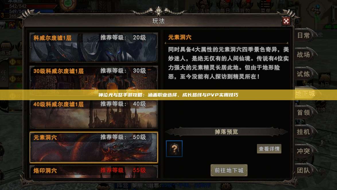 神泣纷争手游攻略:涵盖职业选择、成长路线与PVP实用技巧