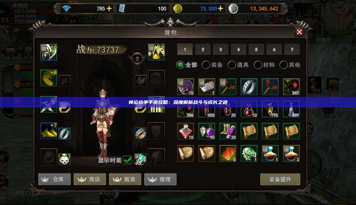 神泣纷争手游攻略：深度解析战斗与成长之道