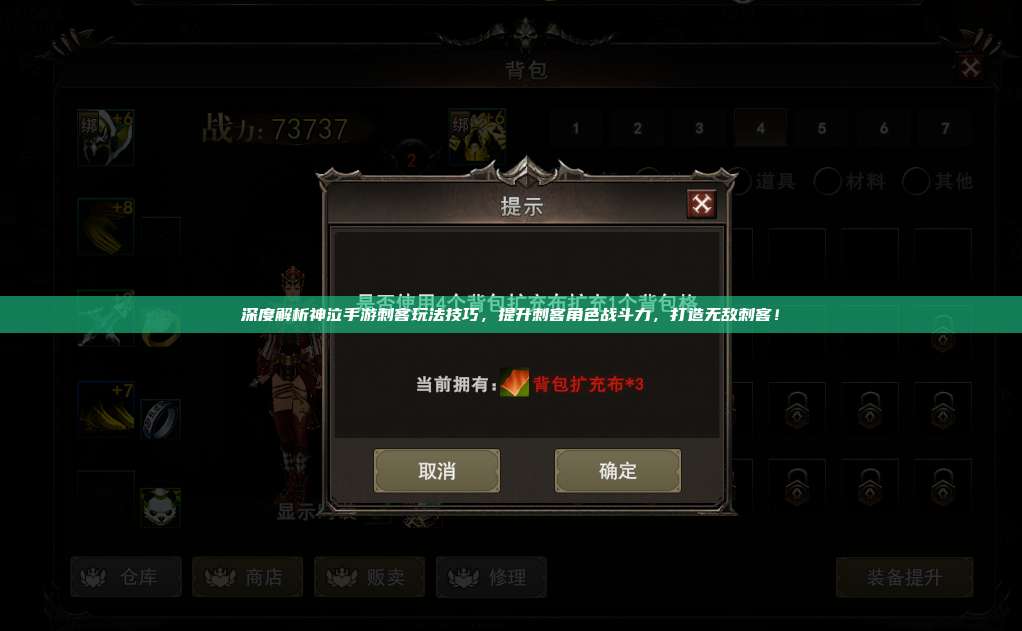 深度解析神泣纷争手游刺客玩法技巧，提升刺客角色战斗力，打造无敌刺客！