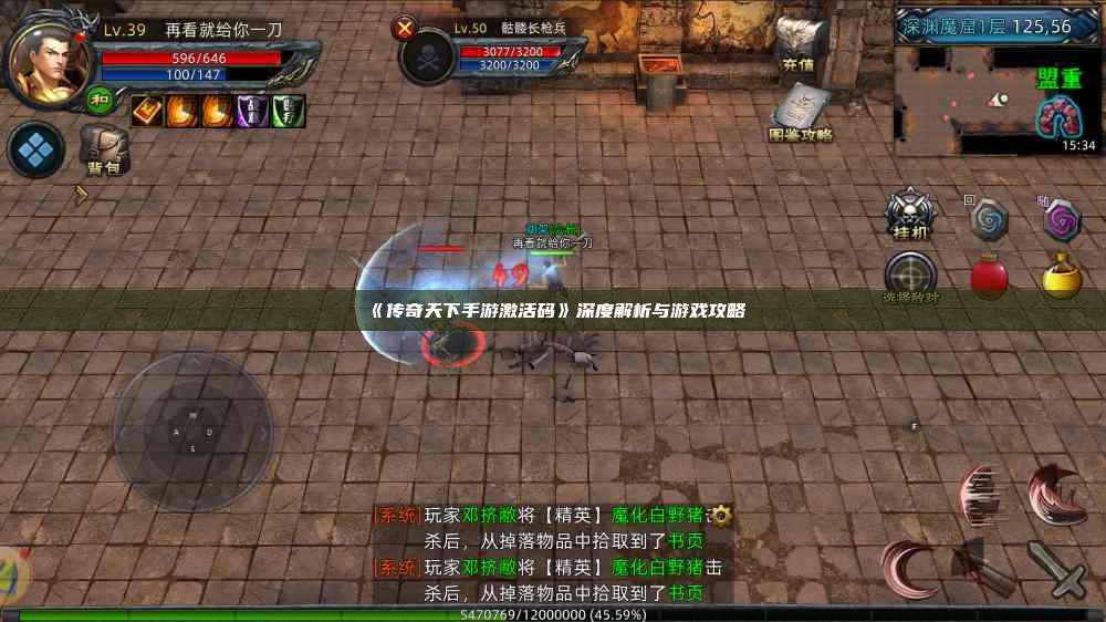 《传奇天下手游激活码》深度解析与游戏攻略