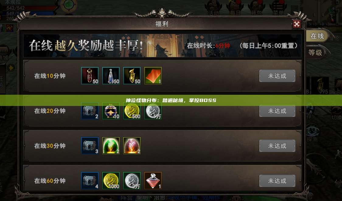 神泣怪物分布:踏遍秘境,掌控BOSS