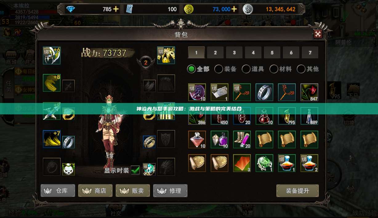 神泣纷争手游攻略：激战与策略的完美结合